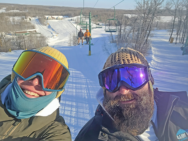 Selfie at the top of the slope