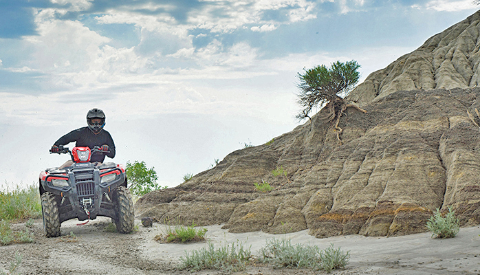 Off-roading on a trail in North Dakota