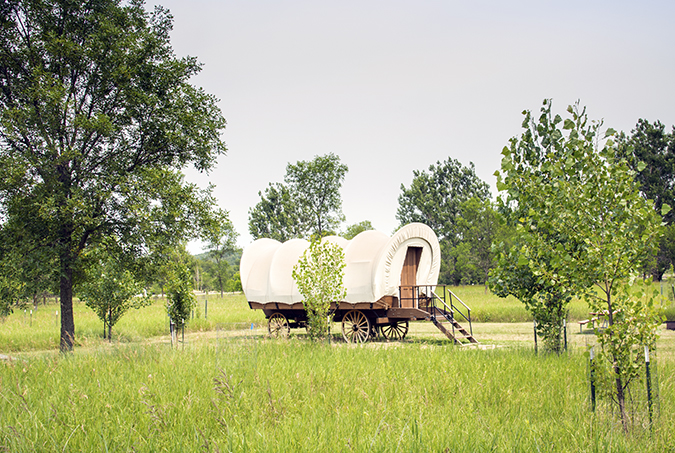 Percheron Covered wagon lodging