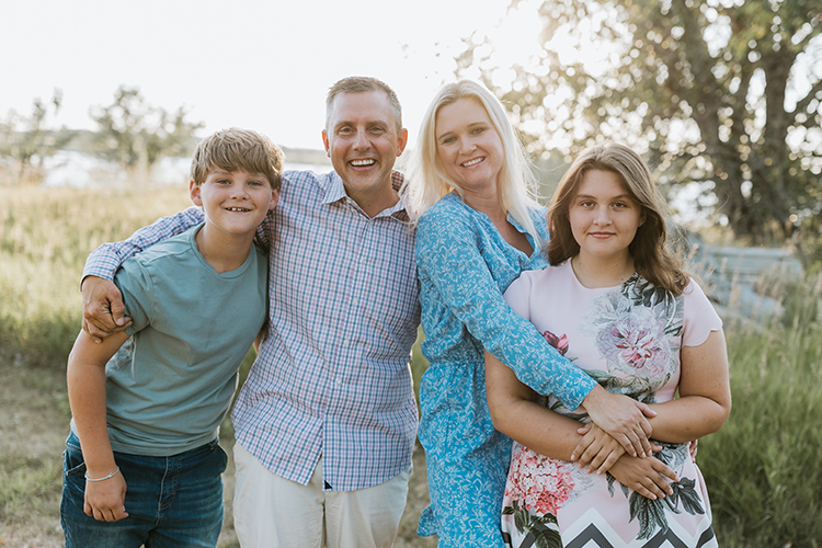 Governor Armstrong with his wife daughter and son