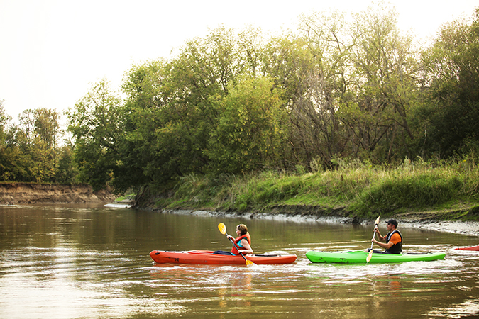 Kayaking in the Sheyenne River