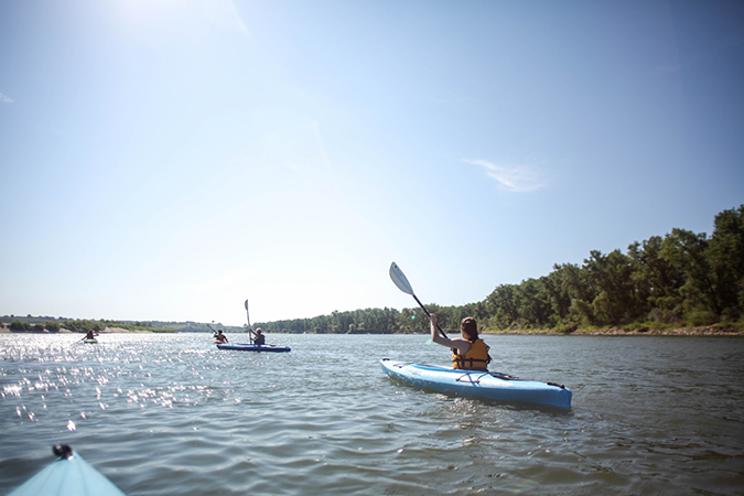 Kayaking on the Missouri River