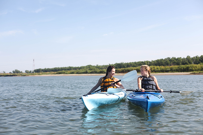 Kayaking on the Missouri River