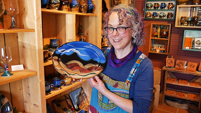 Tama with her pottery