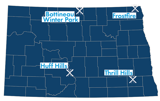 Map of ski locations