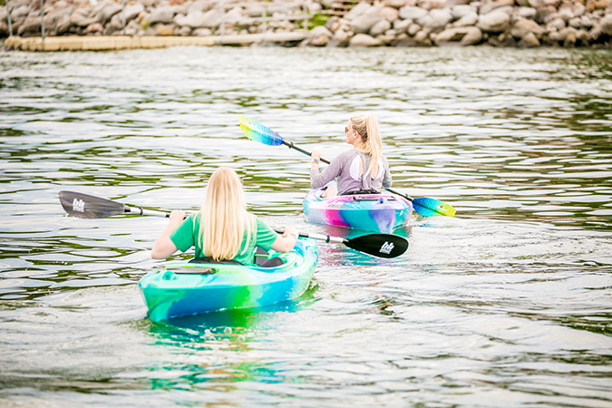 Kayaking on Devils Lake