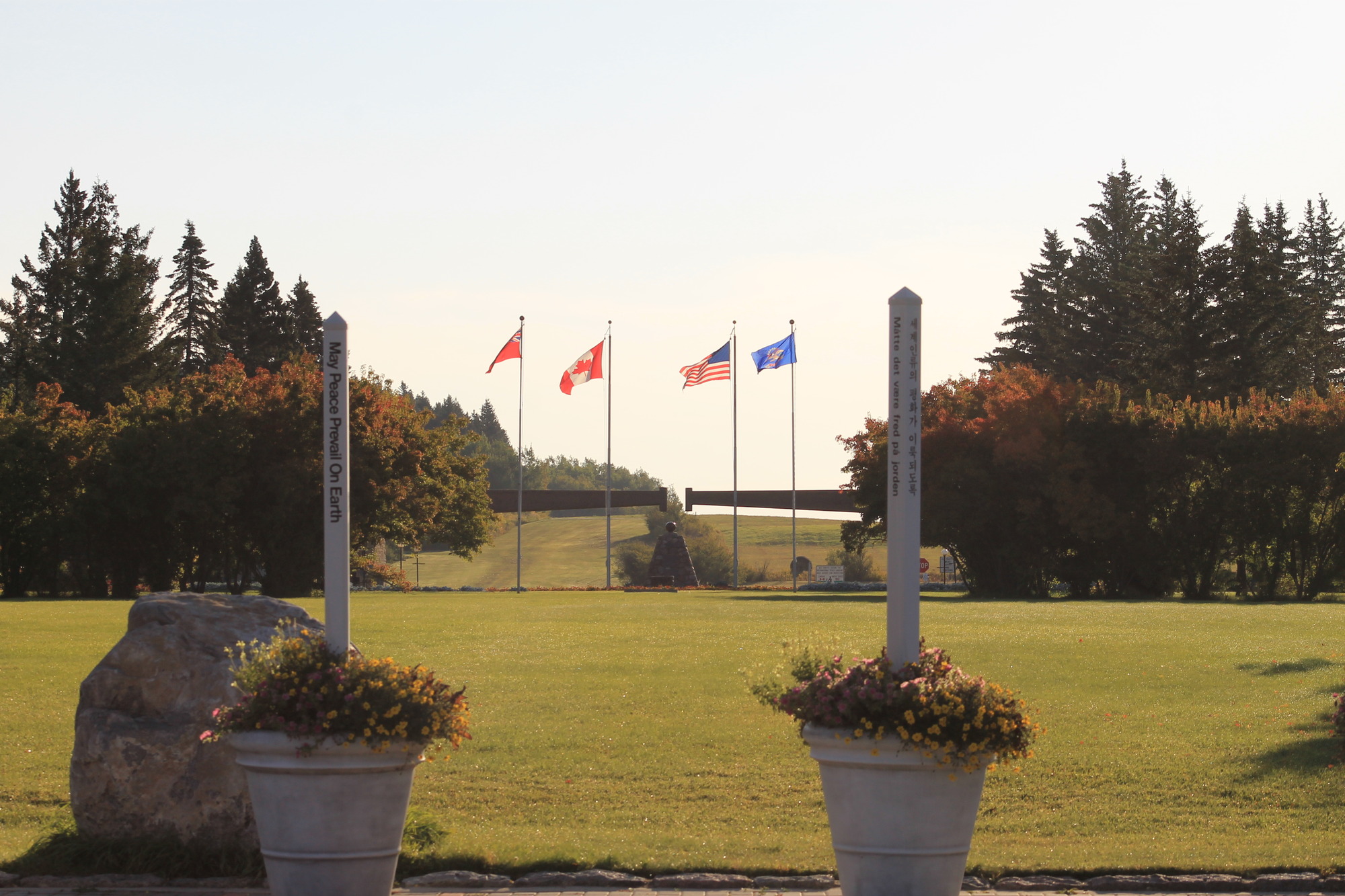 Peace Poles At International Peace Garden Official North Dakota Travel Tourism Guide