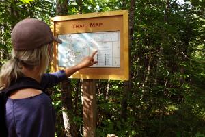 looking at the trail map