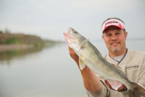 Angler with walleye
