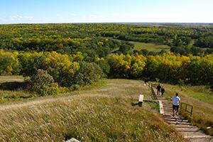 White Horse Hill National Game Preserve has an overlook to view the fall foliage near Devils Lake
