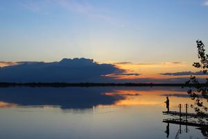 Lake with sunset