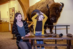 Having fun at the museum