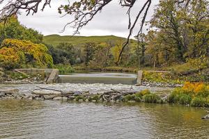 Overlooking the Sheyenne River in the fall at Fort Ransom