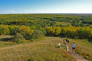 White Horse Hill National Game Preserve has an overlook to view the fall foliage near Devils Lake