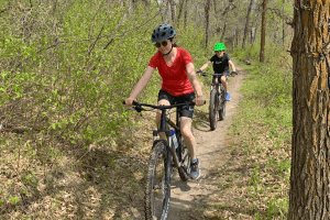 Biking in Turtle Mountain State Forest