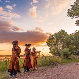 Kids portraying lewis and clark