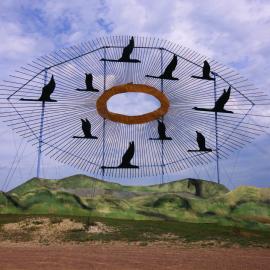 Geese in Flight on Enchanted Highway
