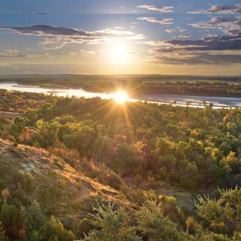 Sunset on the Badlands Bluffs