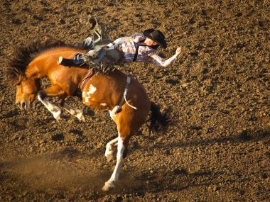 Horsback ridingPerson on Bucking Bronco