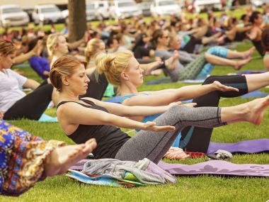yoga in the park