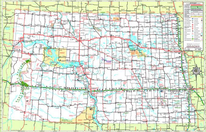 North Dakota State map