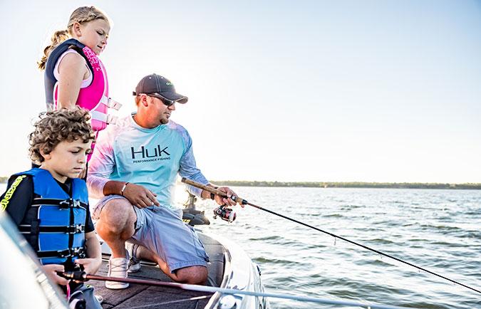 Family fishing on Devils Lake