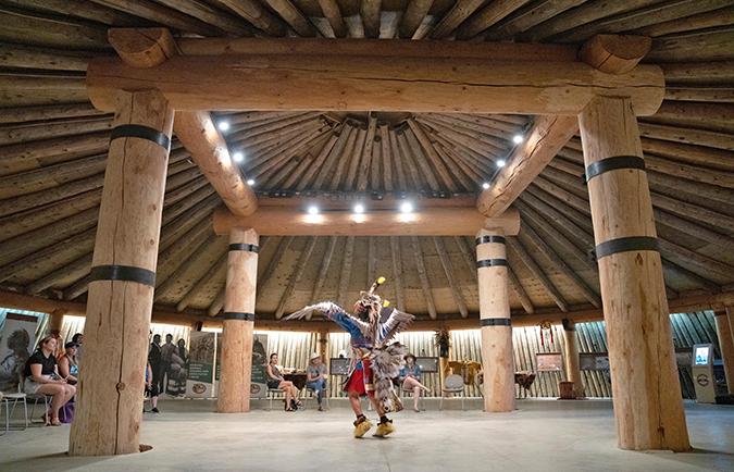 Tribal dancer at MHA Interpretive Center