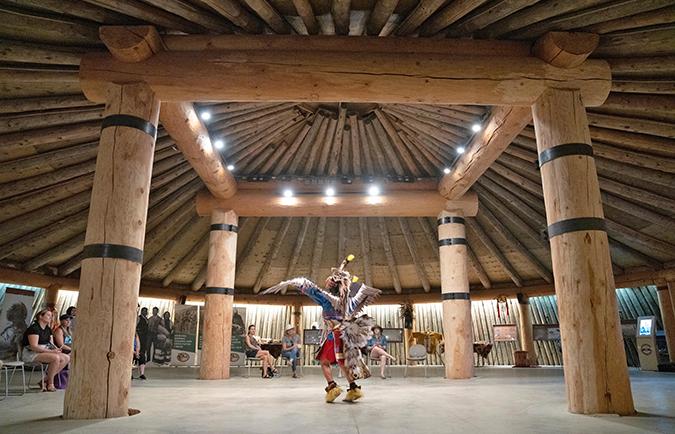 Tribal dancer at MHA Interpretive Center