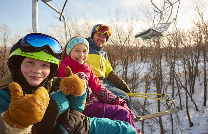 Getting ready to downhill ski