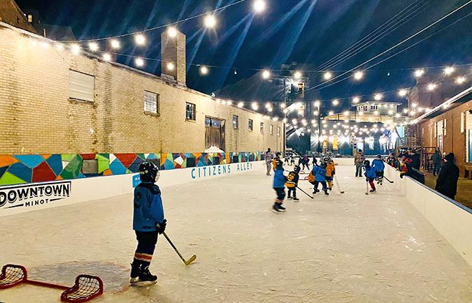 Ice skating in Citizens Alley
