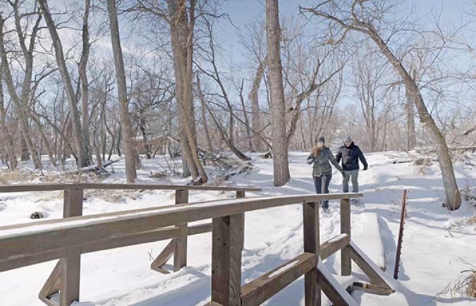 Snowshoeing at Cross Ranch