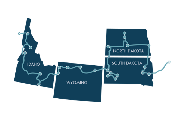 Map of iconic destinations
