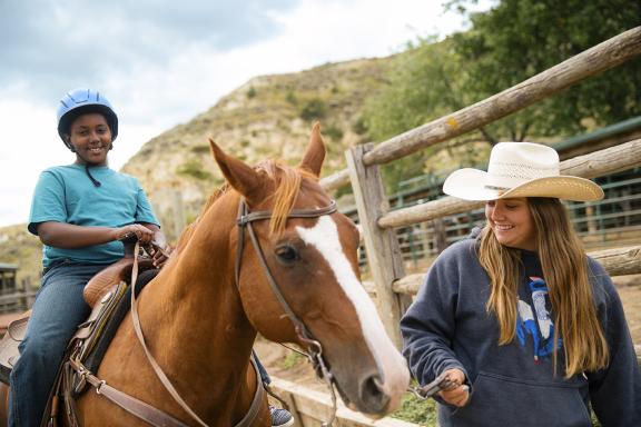 Horseback riding in the TRNP