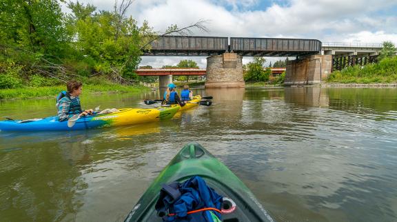 Kayaking on the Red River in Fargo