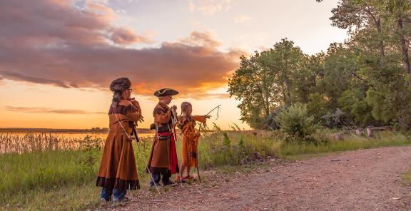 Kids reinacting Lewis and Clark