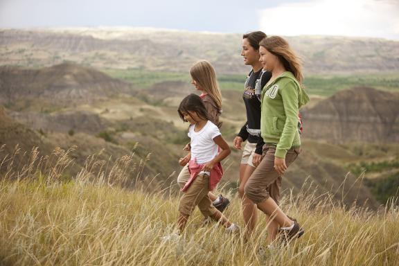 walking through Little Missouri State Park