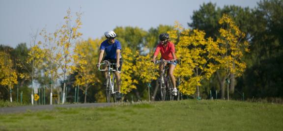 Biking the greenway in Grand Forks