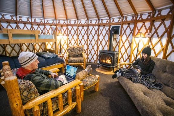 Staying in a yurt