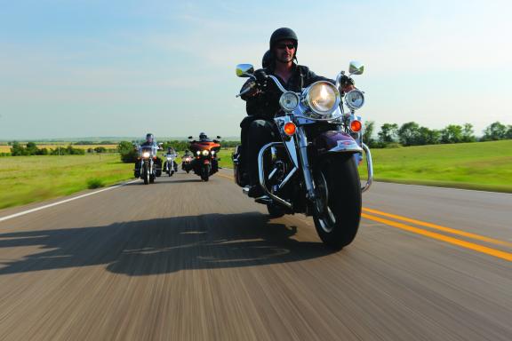Man riding on motorcycle
