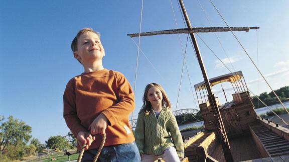 kids on LandS boat
