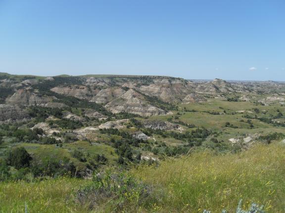 A scenic view of Theodore Roosevelt National Park