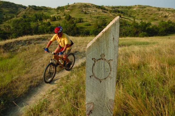 Maah Daah Hey trail sign