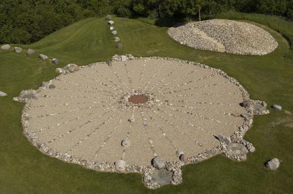 An aerial view of Medicine Wheel Park