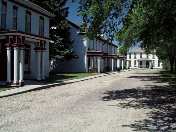  A view of the exterior of Fort Totten, showcasing its historic architecture and surrounding landscape