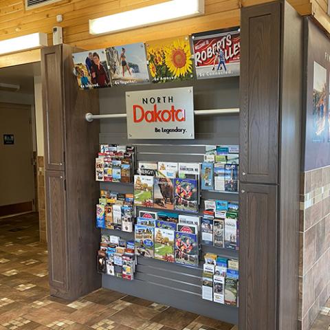 Rest area with brochure rack