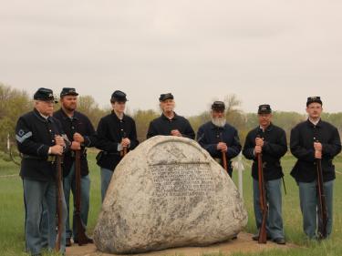 6th regimental infantry at fort buford opening day. photo