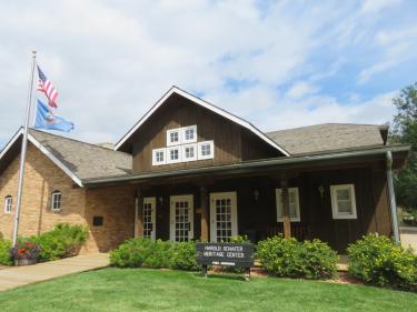 Outside the Harold Schafer Heritage Center