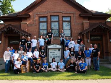 dprca staff and volunteers in front of the old church theatre photo