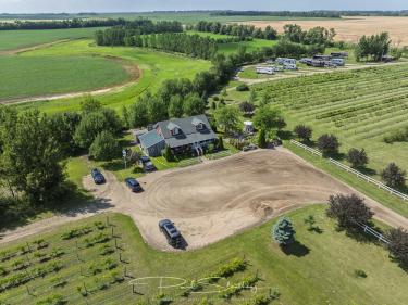 aerial view of tasting room and rv park at viking vines vineyard and rv park photo