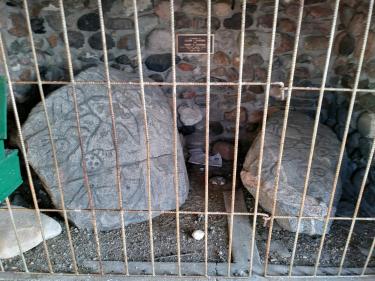 writing rock state historic site: the larger of two granite boulders measures four and one-half feet high and four feet wide. photo